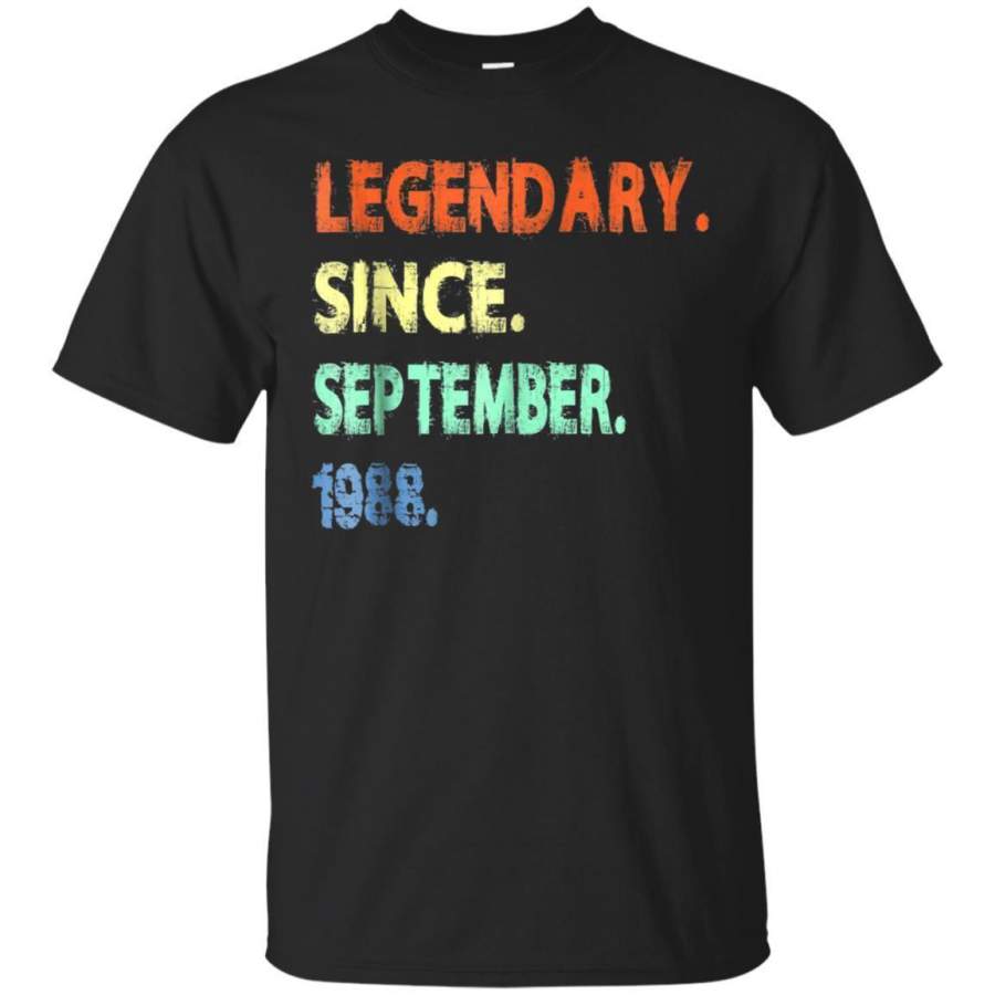 AGR September 1988 Retro Vintage 30th Birthday Shirt Decorations Jaq T-shirt