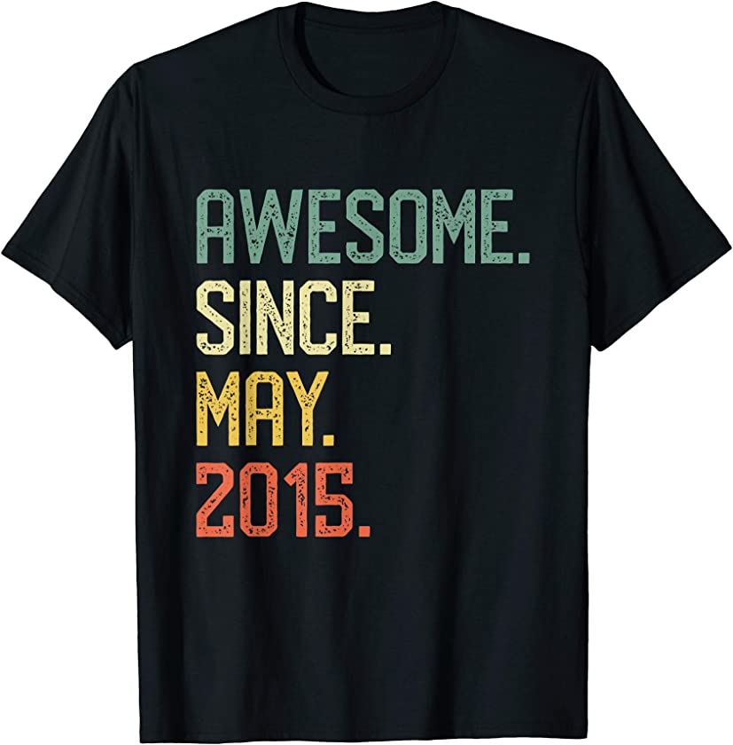 Awesome Since May 2015 Vintage 5th Birthday Gift T-Shirt