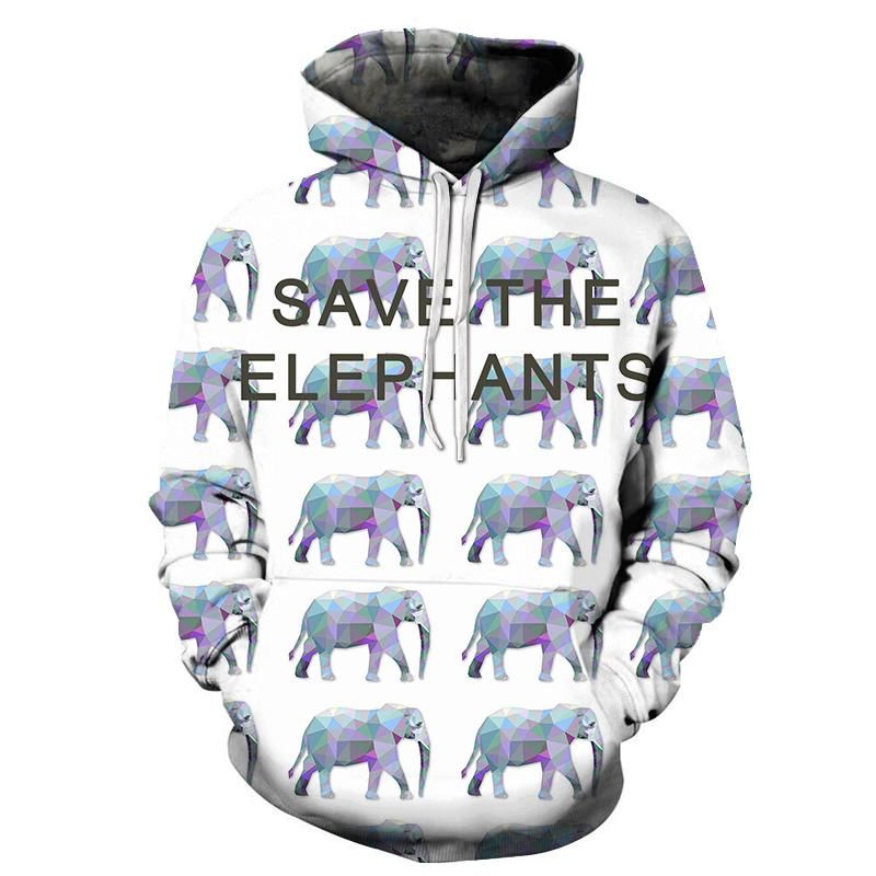 Save Elephants 3D – Sweatshirt Hoodie Pullover