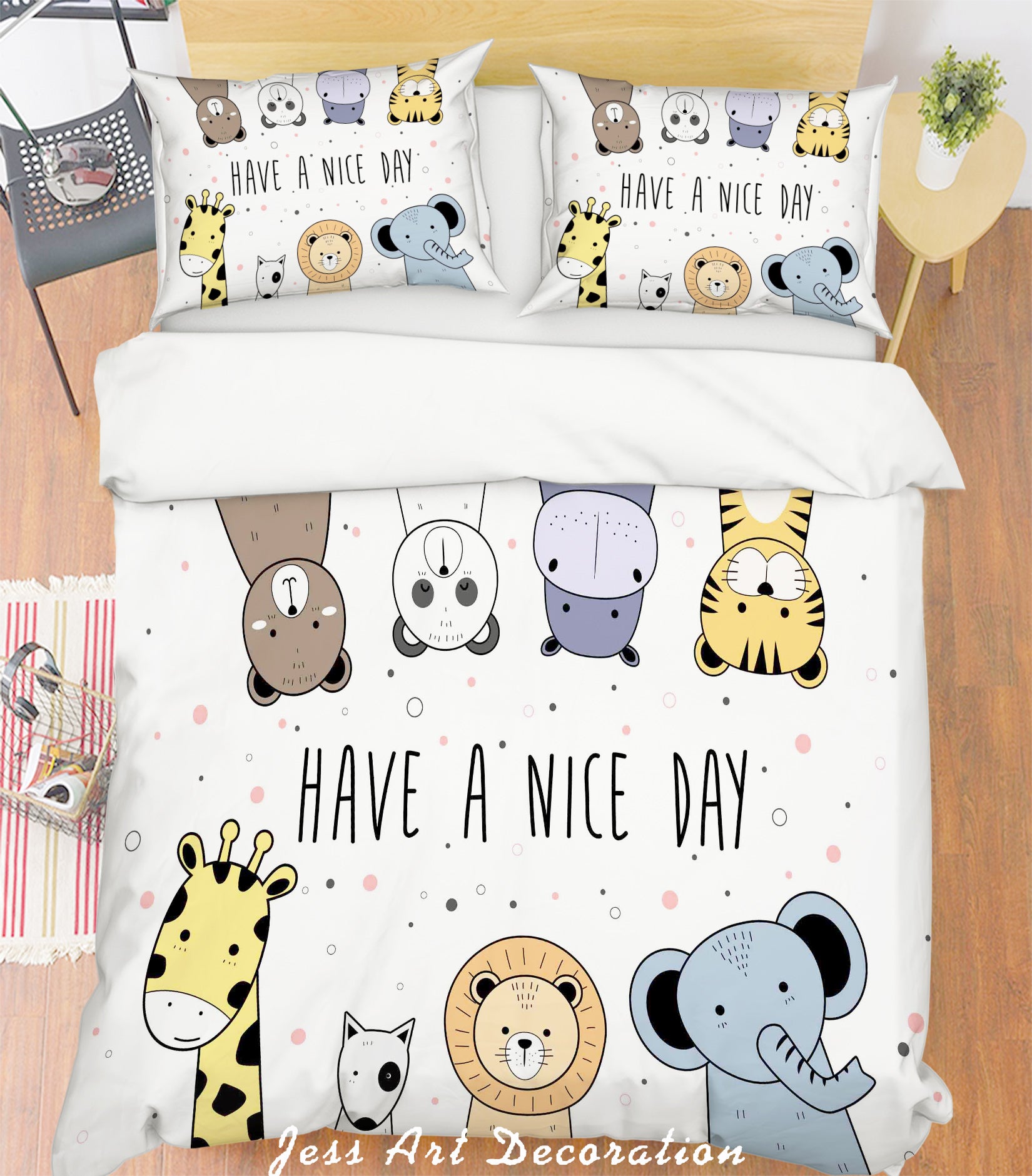 3D Cartoon Animals Quilt Cover Set Bedding Set Pillowcases  17