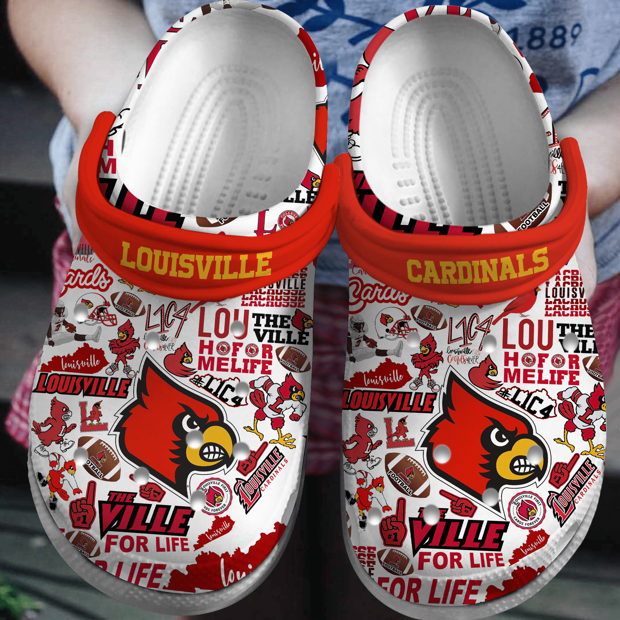 Louisville Cardinals NCAA Sport Crocss Crocband Clogs Shoes Comfortable For Men Women and Kids