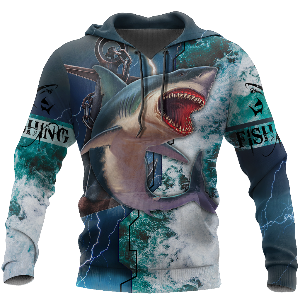 Shark Hunting Fishing  3D All Over Printed Shirt, Sweatshirt, Hoodie, Bomber Jacket Size S – 5Xl