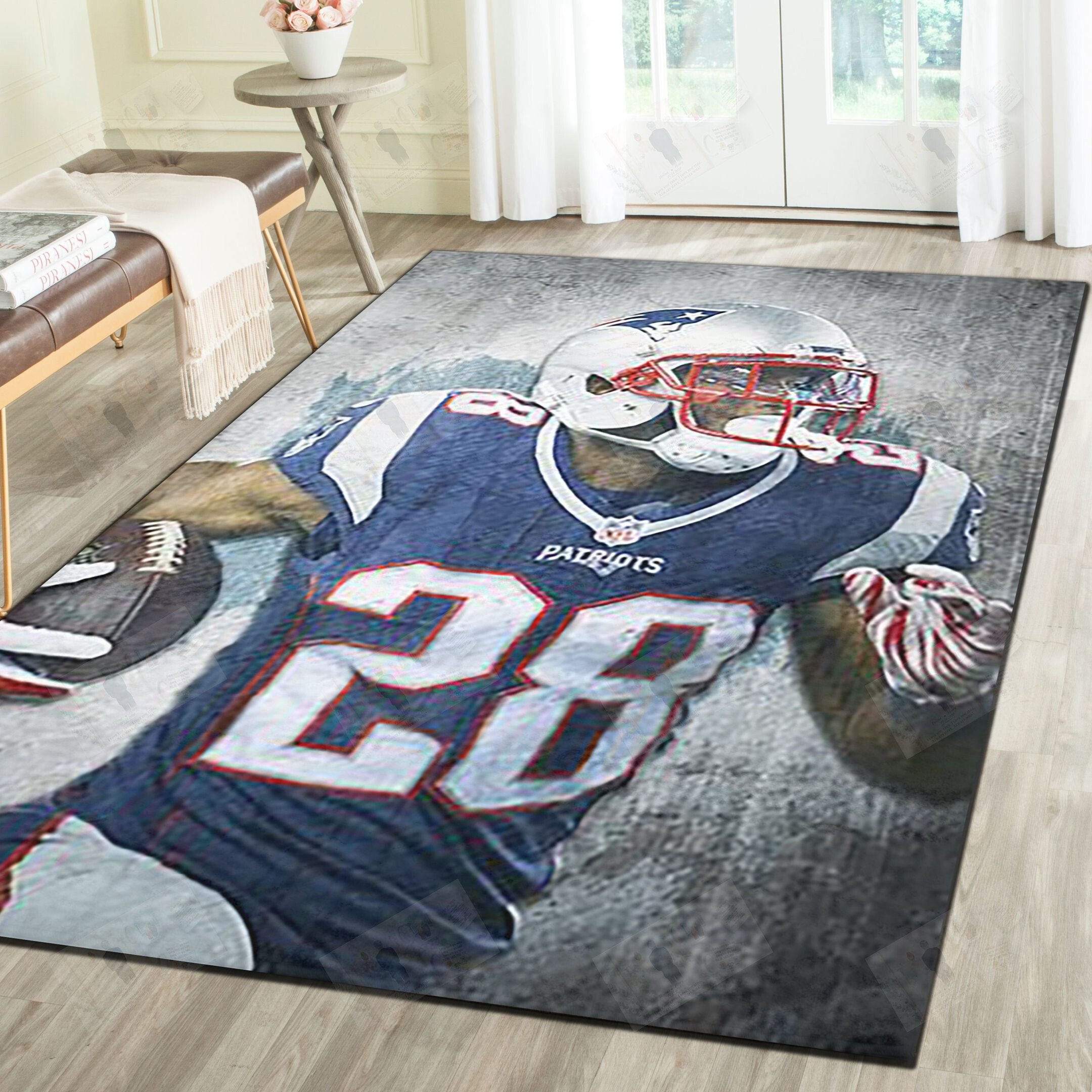 New England Patriots Area Rugs, Football Team Living Room Carpet, Sports Floor Mat Home Decor