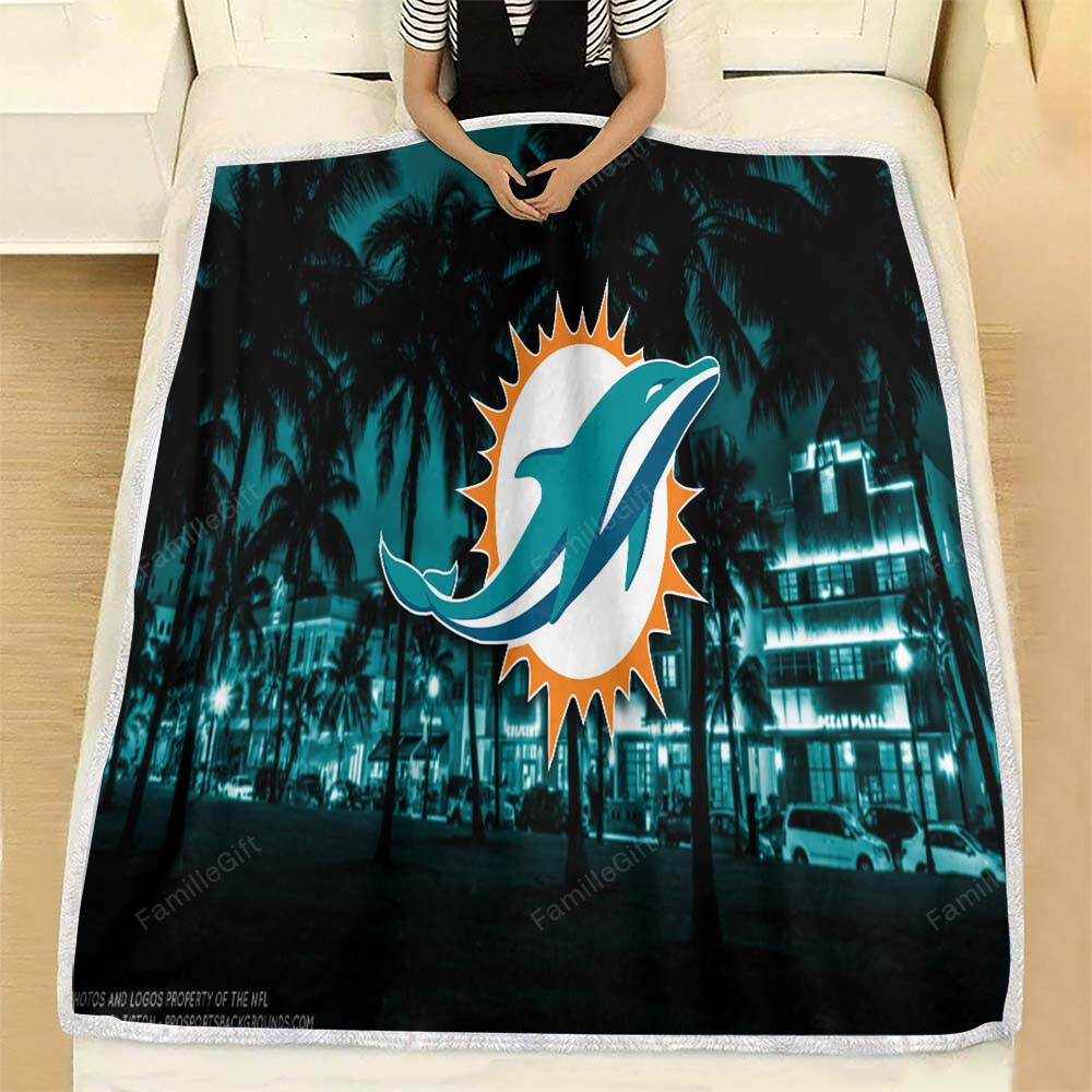 Miami Dolphins Fleece Blanket – Soft Blanket, Warm Blanket