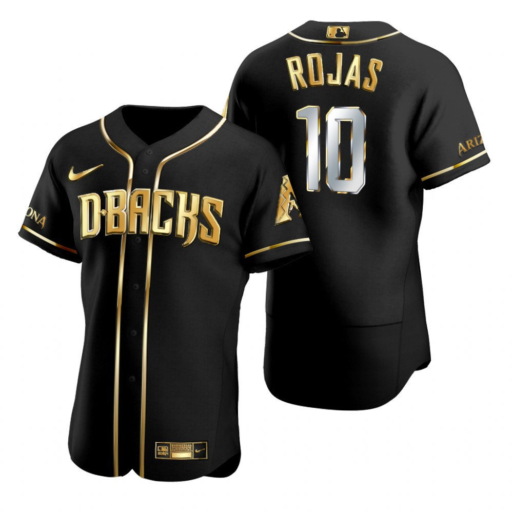 Arizona Diamondbacks #10 Josh Rojas MLB Golden Brandedition Black Jersey Gift For Diamondbacks Fans