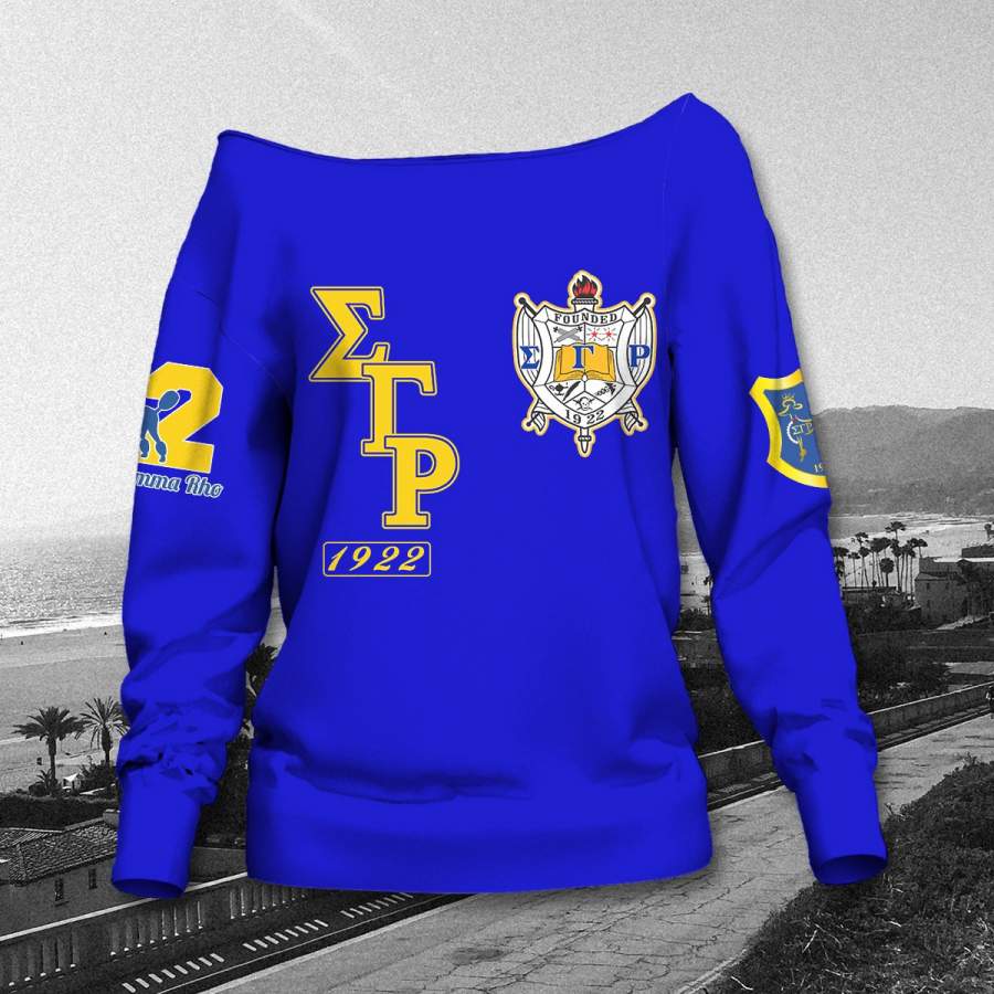 SIGMA GAMMA RHO WOMEN’S OFF SHOULDER SWEATER