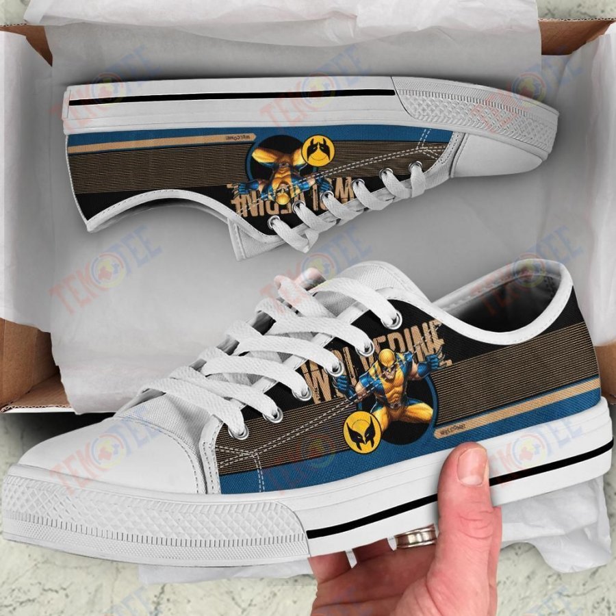 Mens Womens Wolverine Character Low Top Shoes Custom Print Footwear Converse Sneakers TMT635