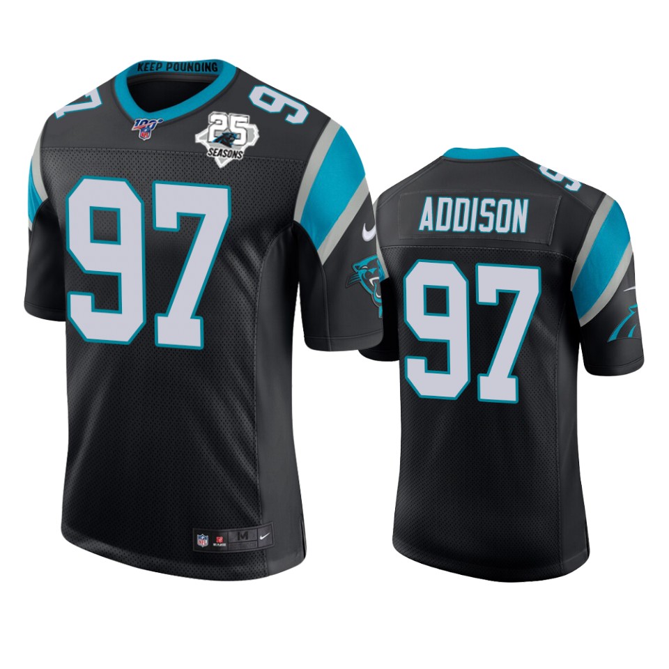 Carolina Panthers Mario Addison Black 25th Season Vapor Limited Jersey