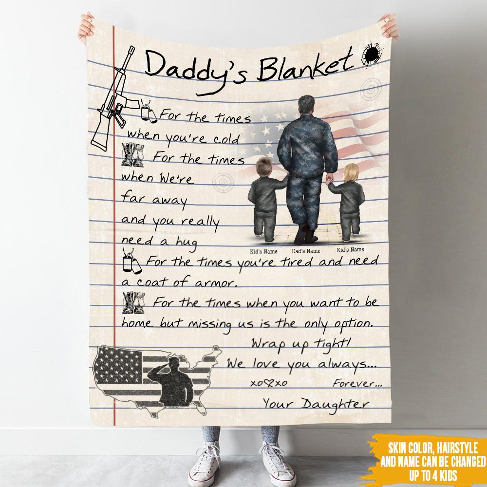 Army Custom Blanket For The Times When You’re Cold Father’s Day Personalized Gift