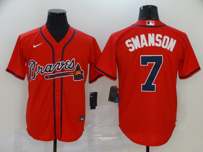 Atlanta Braves Dansby Swanson #7 2020 MLB Red Jersey