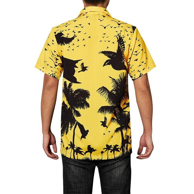 Find MenS Hawaiian Shirts Crow Printing