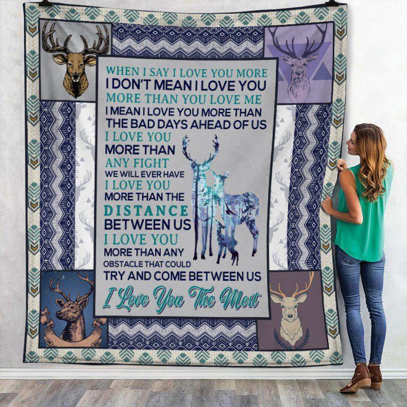 To My Dad Hunting Deer I Love You The Most – Best Gift For Dad, Gift For Home Decor, Gift For Family  – Fleece Blanket