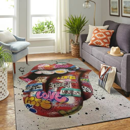 Rolling Stones Graffiti Rug Carpet