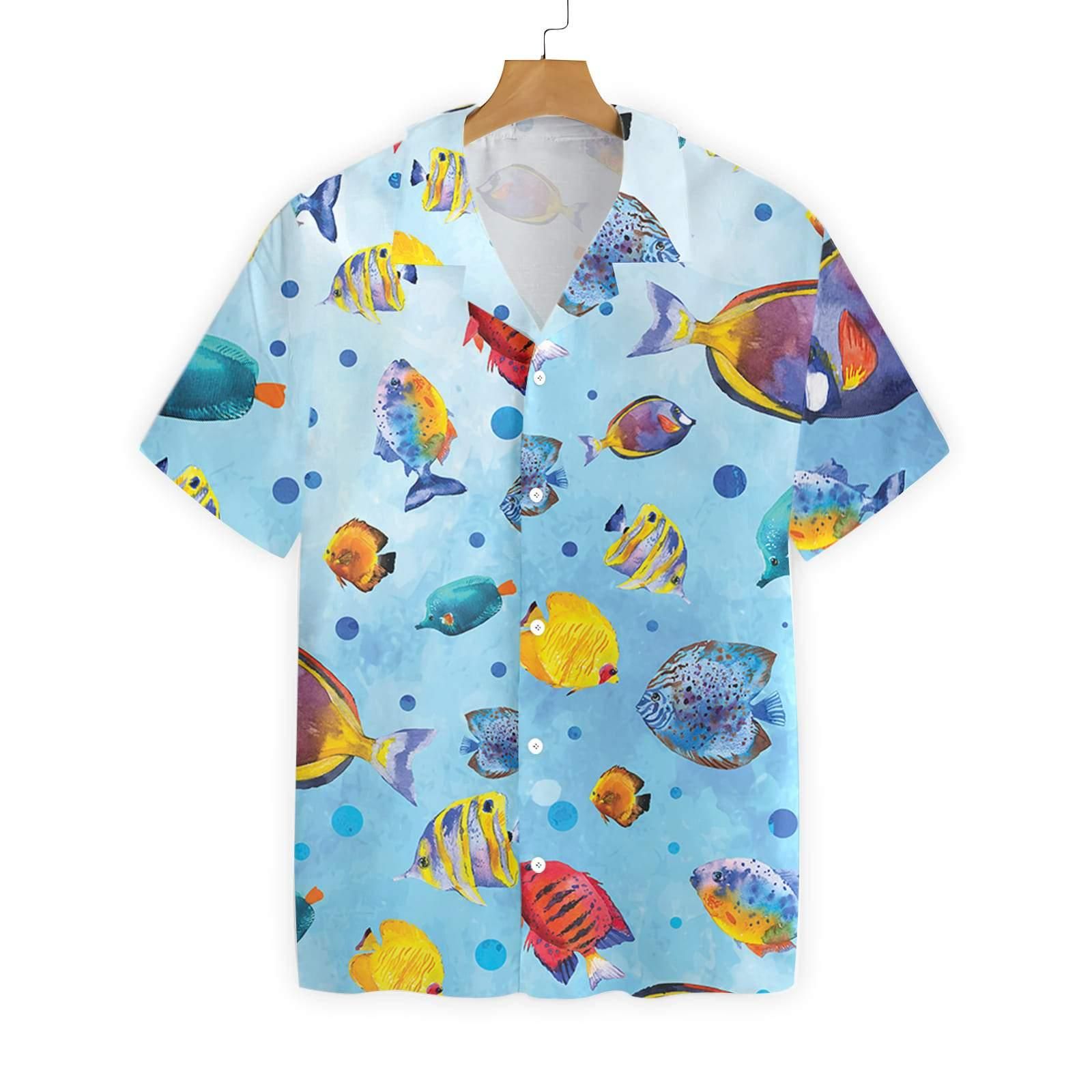 Fish Water Color Pattern 2610 Hawaii Shirt Ha80761