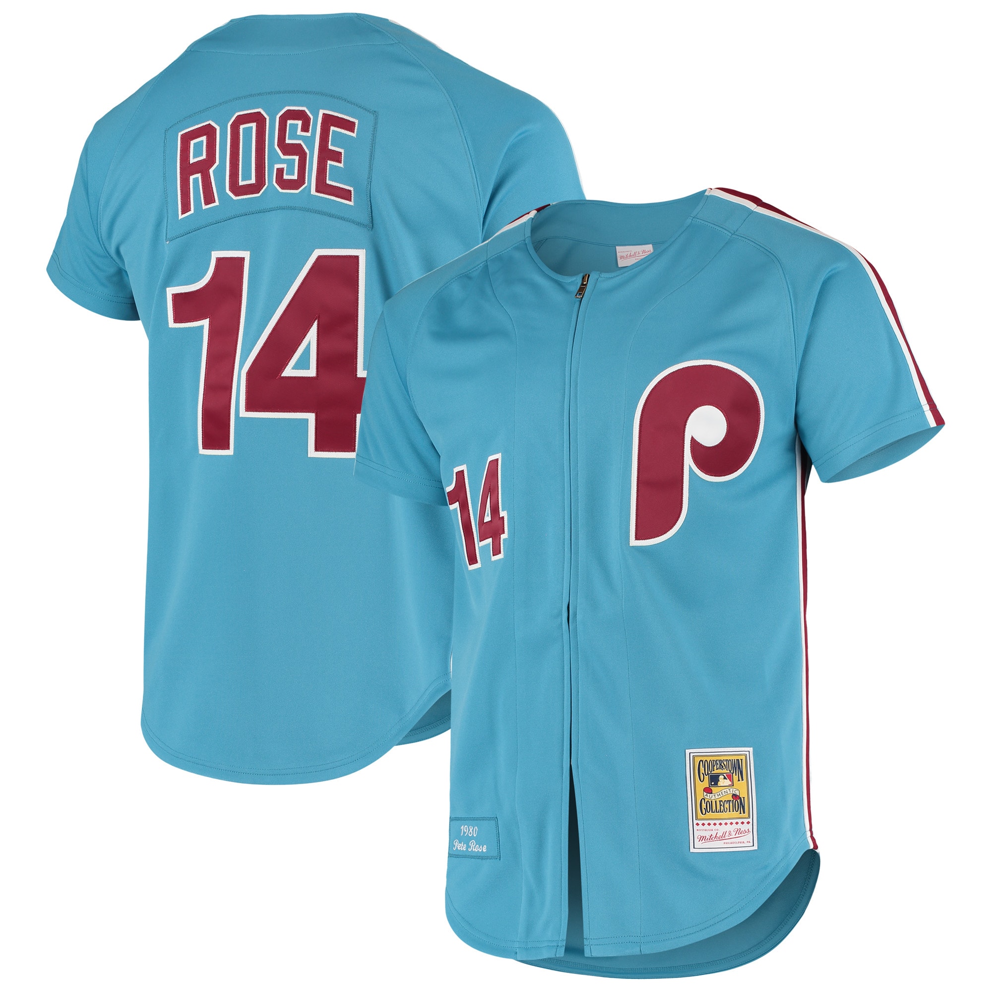 Pete Rose Philadelphia Phillies Mitchell & Ness Cooperstown Collection Authentic Jersey – Light Blue