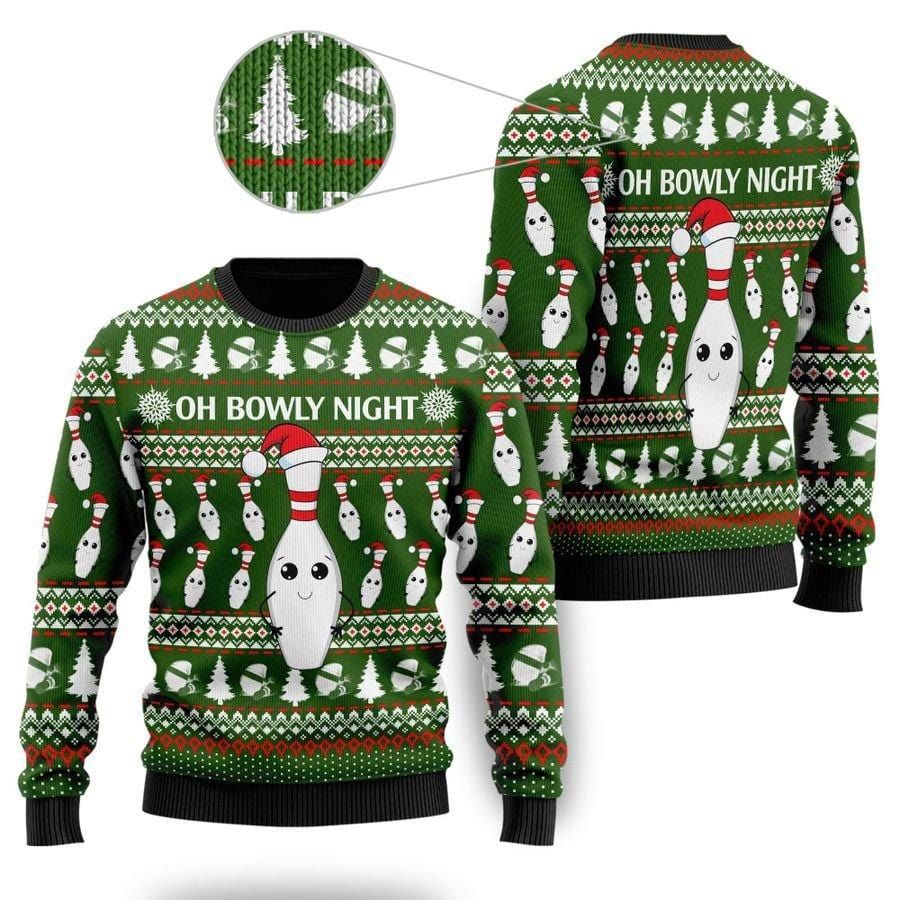 Bowling Oh Bowly Night Custom Name Ugly Sweater