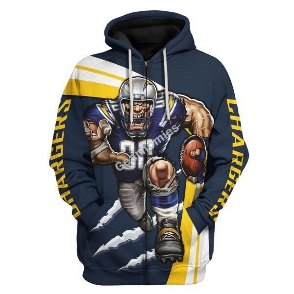 Gearhomies Personalized Unisex Tracksuit Hoodies Los Angeles Chargers Football Team 3D Apparel