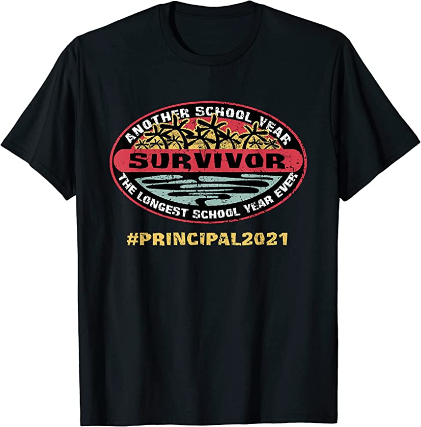 Vintage Longest School Year Ever Survivor Principal 2021 T-Shirt