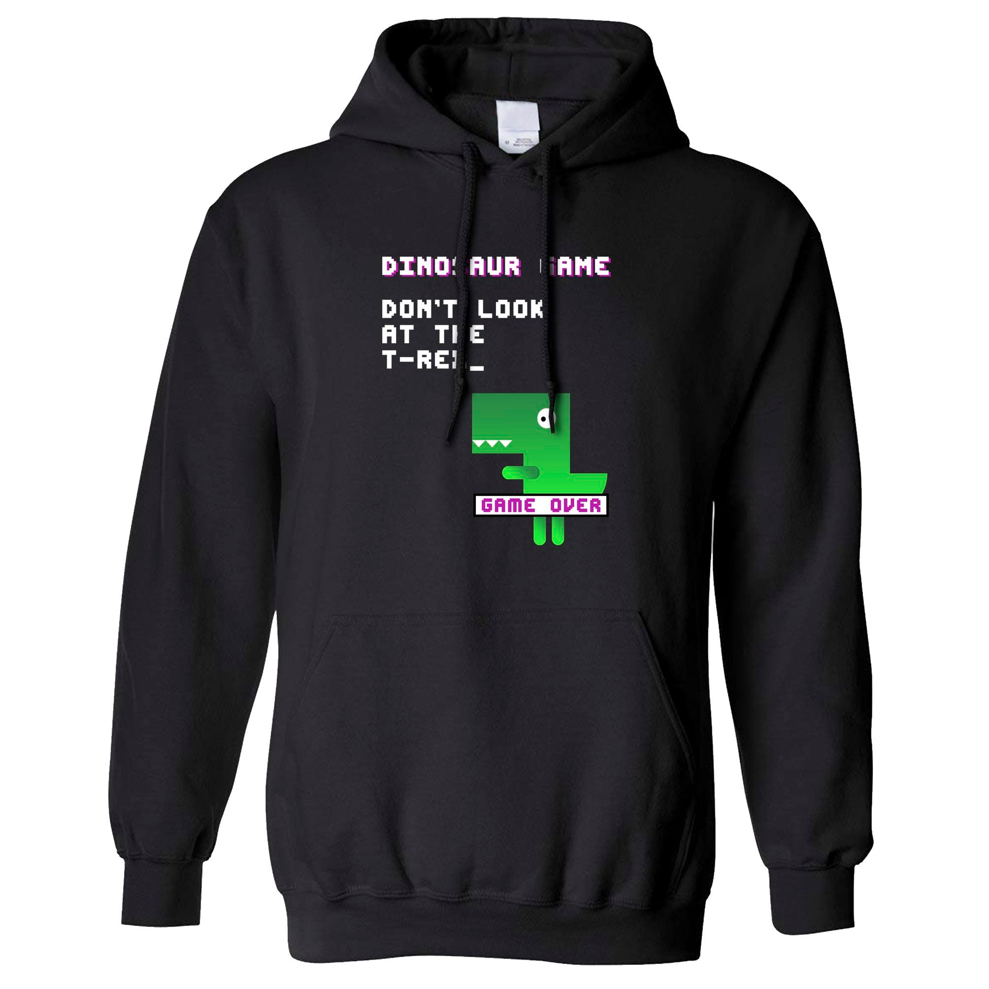 Novelty Hoodie Don’T Look At The T-Rex Game Joke