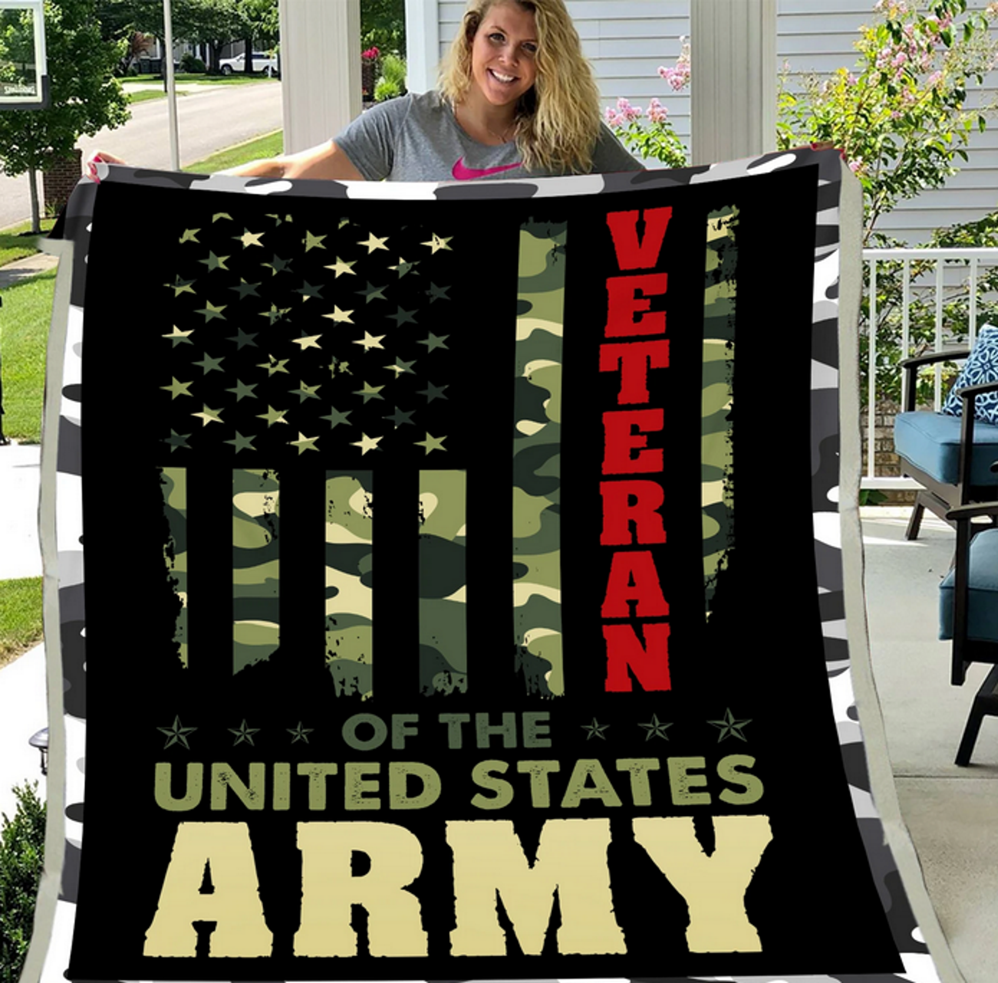 Army Veteran – Veteran Blanket,Us Army Veteran Fleece Blanket