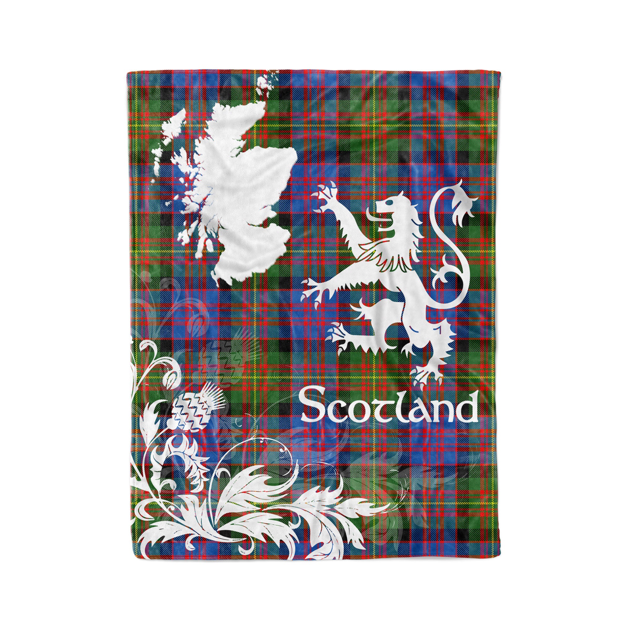 Tartan Plaid Fleece Blanket Tartan Blanket Thistle And Lion Scottish Clan Carnegie Ancient Plaid Blanket