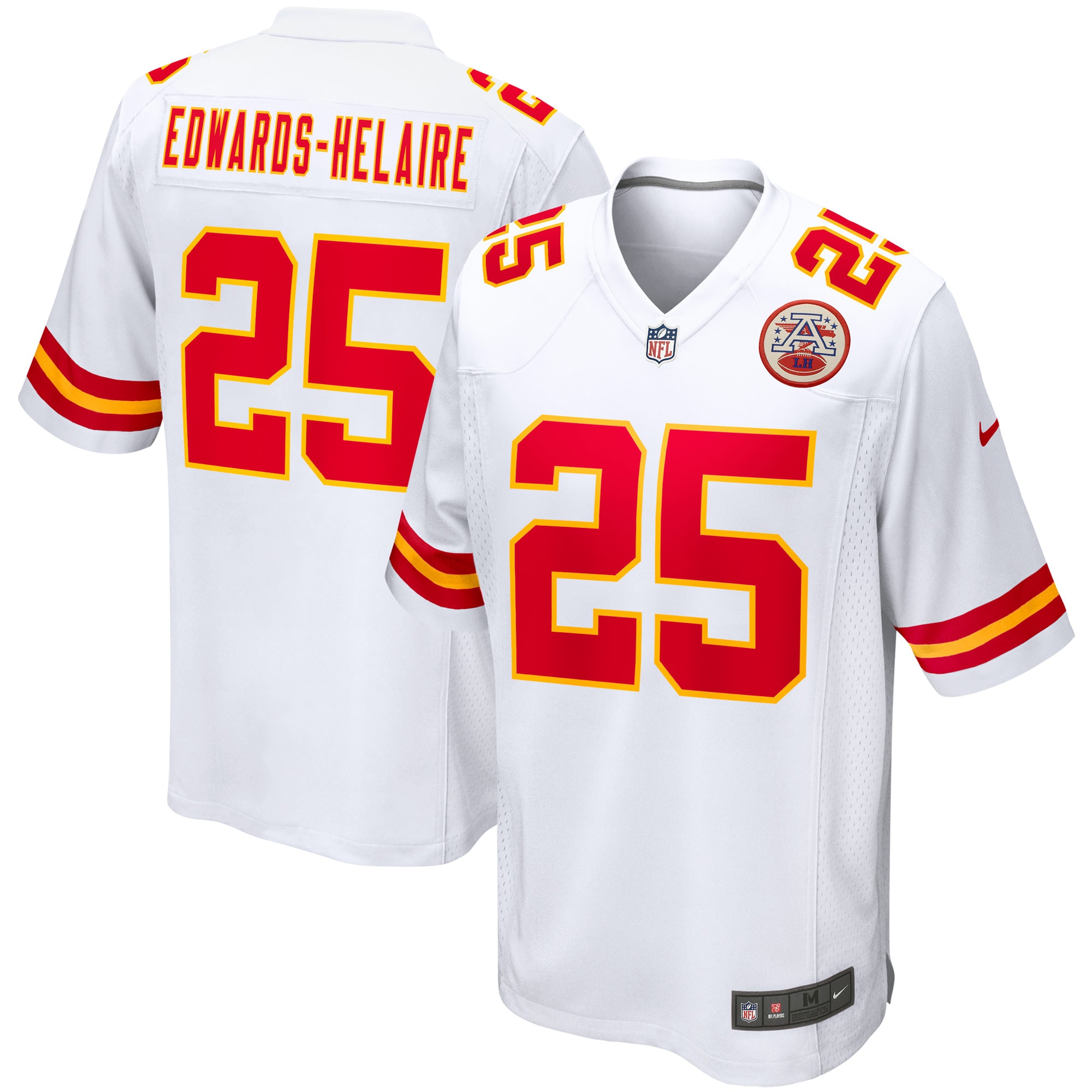 Men’s Kansas City Chiefs Clyde Edwards-Helaire White Game Jersey