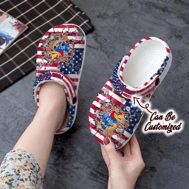 Sport Crocss – Personalized K.Jayhawks University American Flag New Clog Shoes