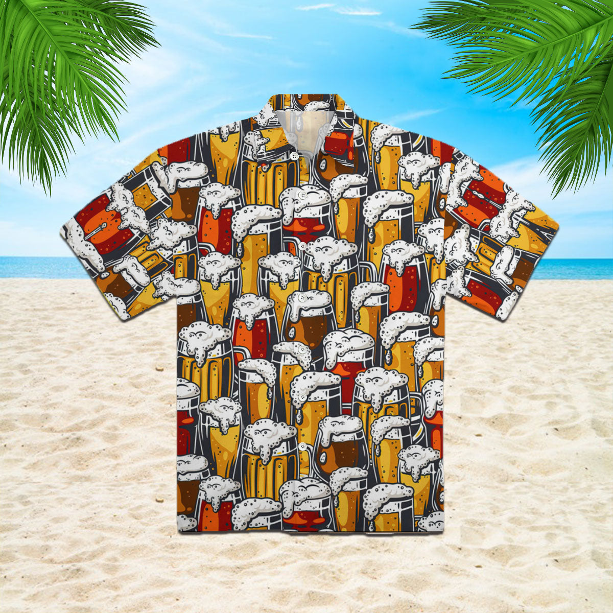 Beer Glass Pattern Hawaiian Shirt – For Men And Women