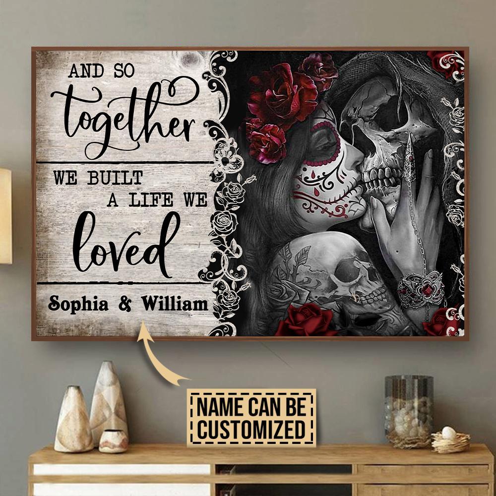 Aeticon Gifts Personalized Skeleton And So Together Canvas Mom Dad Gift Home Decor