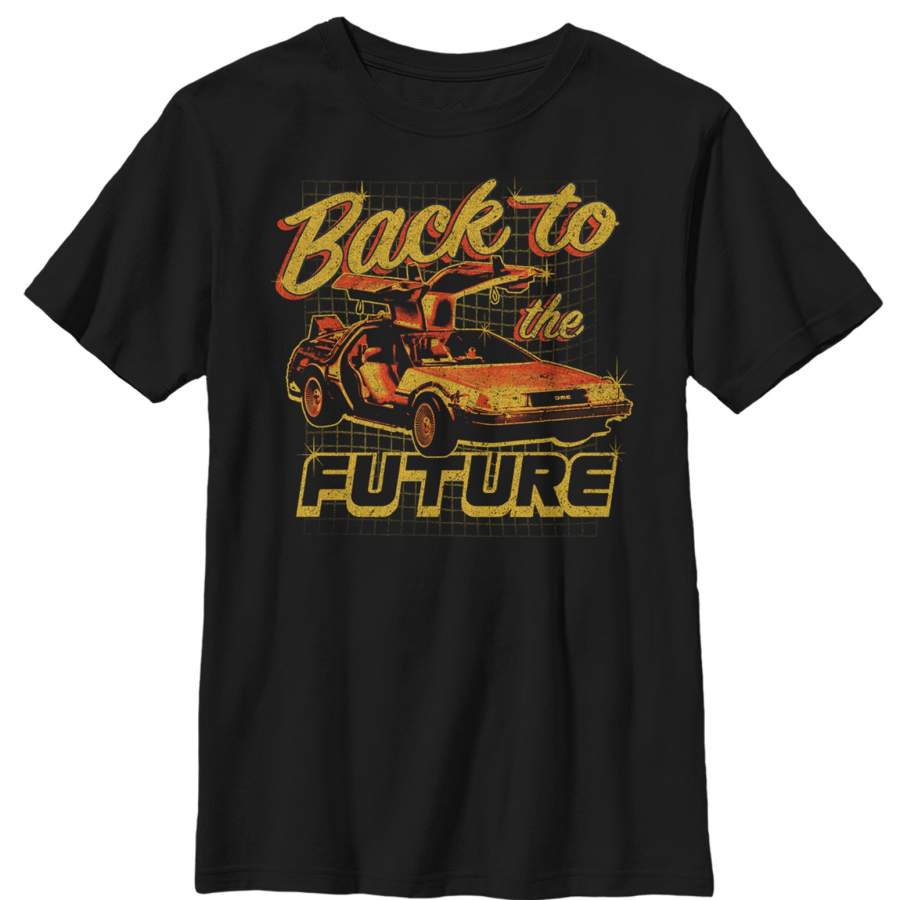 Back to the Future Boy’s DeLorean Schematic Print  T Shirt