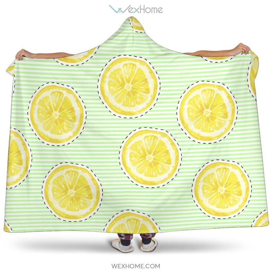 Slice Of Lemon Pattern Hooded Blanket