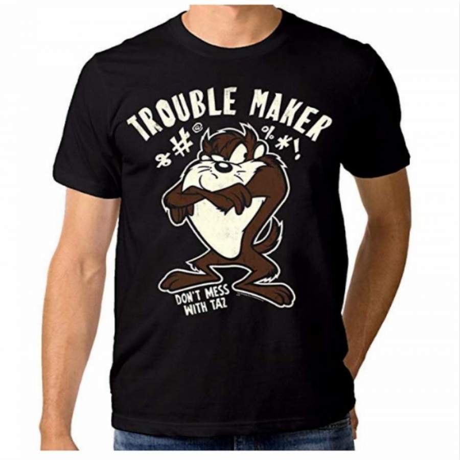 Taz 'Trouble Maker' T-Shirt, Tasmanian Devil Looney Tunes Tee ...