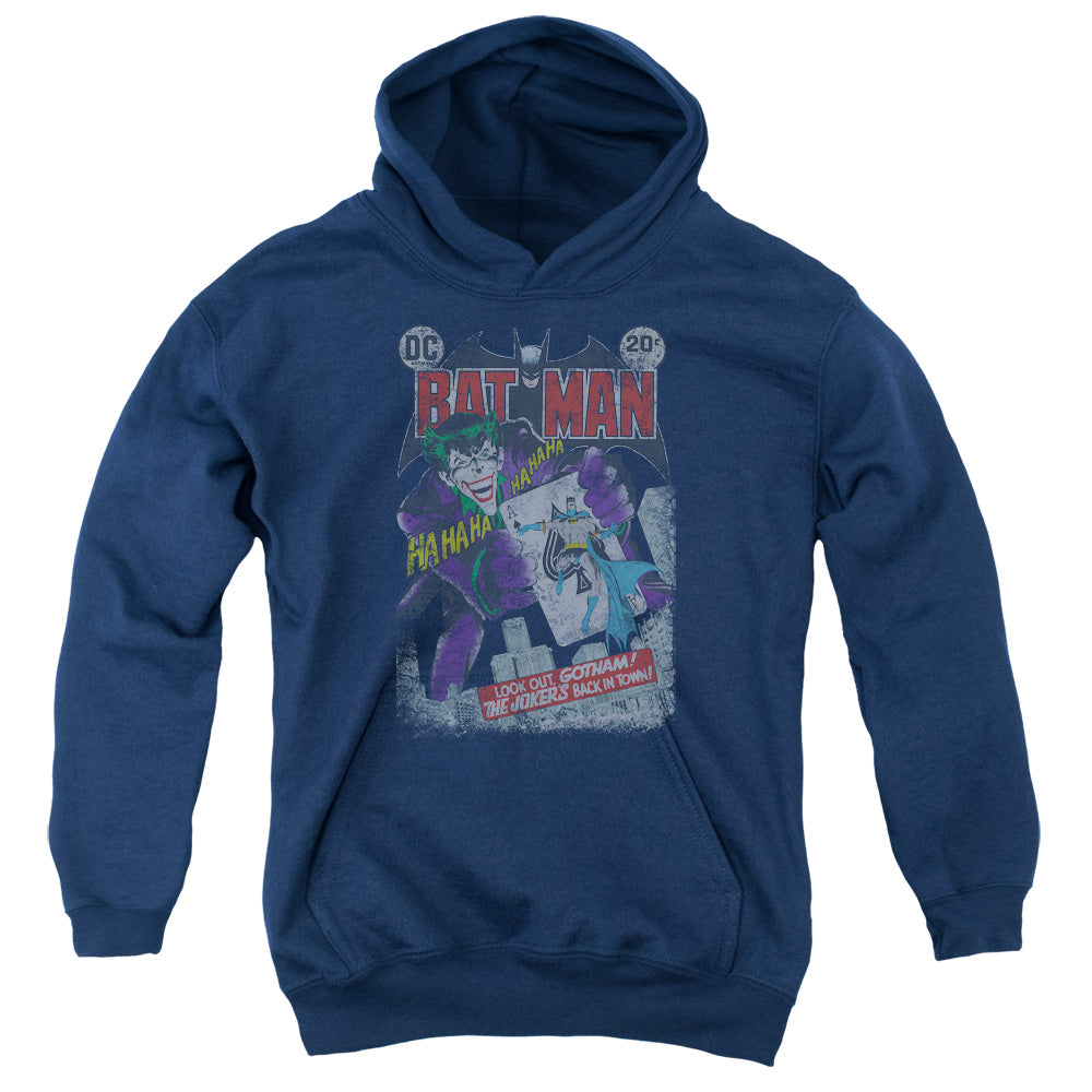 Batman #251 Distressed Kids Youth Hoodie Navy Blue