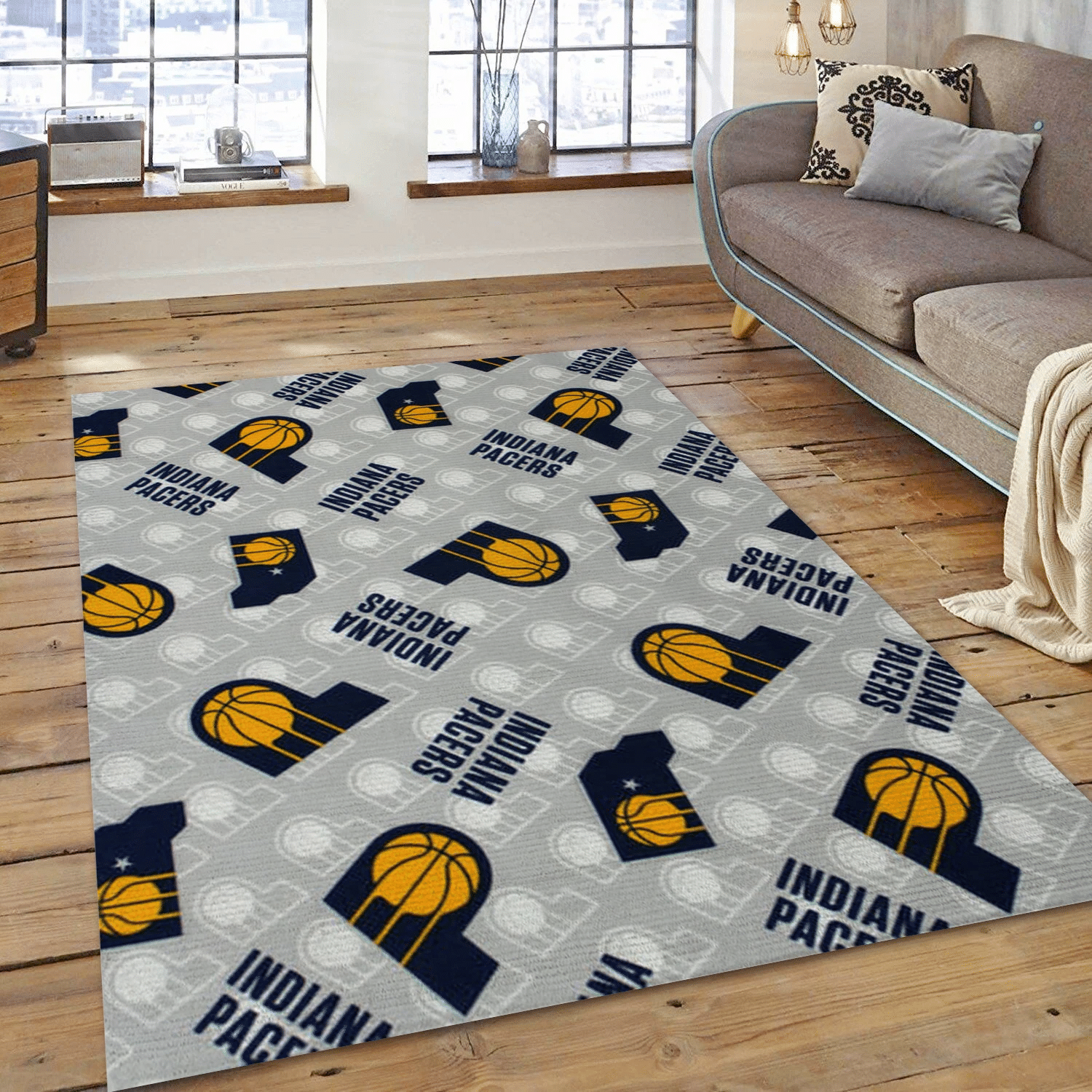 Indiana Pacers Patterns 1 Reangle Area Rug, Bedroom Rug – Christmas Gift Us Decor