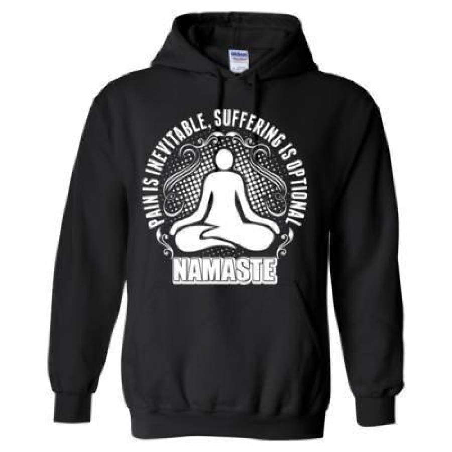 AGR Pain Is Inevitable Suffering Is Optional Namaste – Heavy Blend™ Hooded Sweatshirt