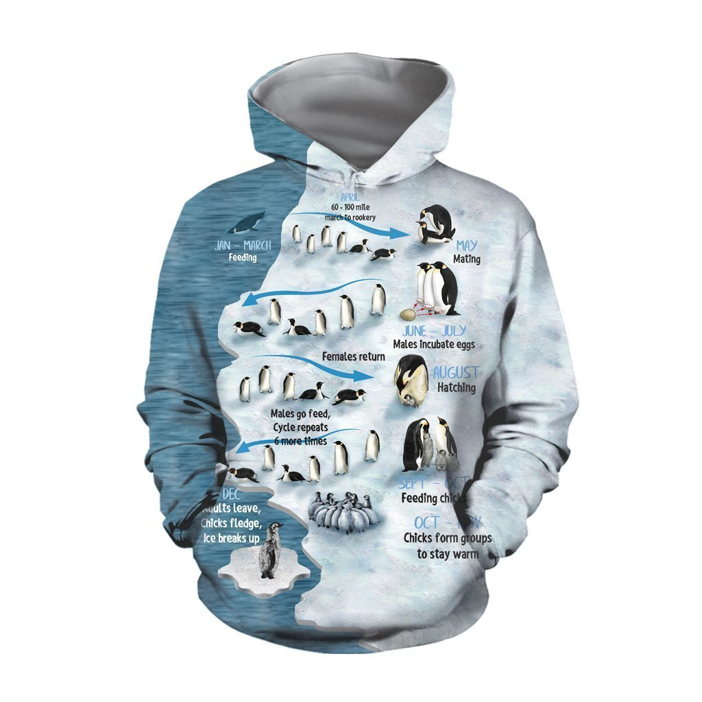 Ice Sheets And Penguins Hoodie Adult 3D All Over Print, 3D Hoodie For Men & Women