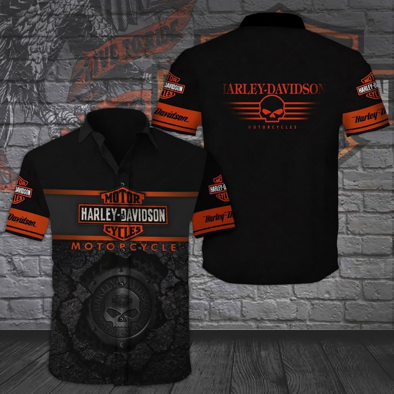 Harley Davidson Short Sleeve Dress Shirt