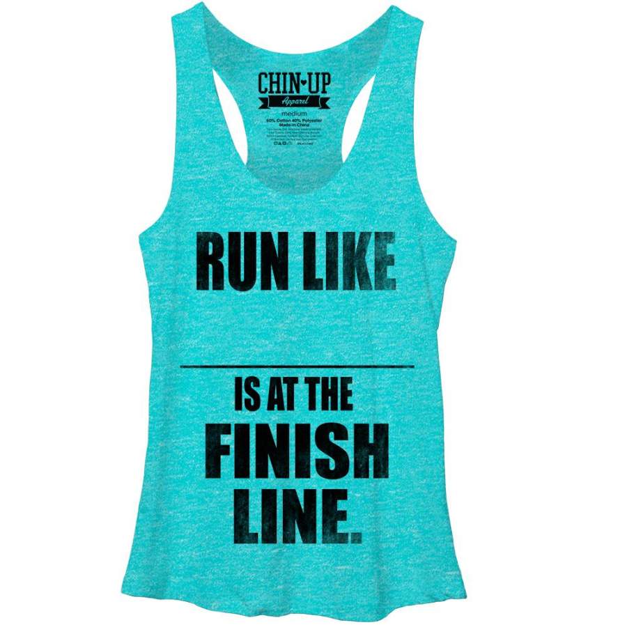 CHIN UP Women’s At the Finish Line  Racerback Tank Tahiti Blue