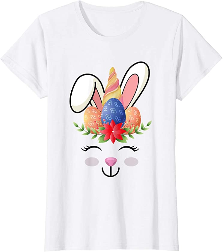 Cute Easter Eggs Bunny Cute Unicorn For Girl & women T-Shirt