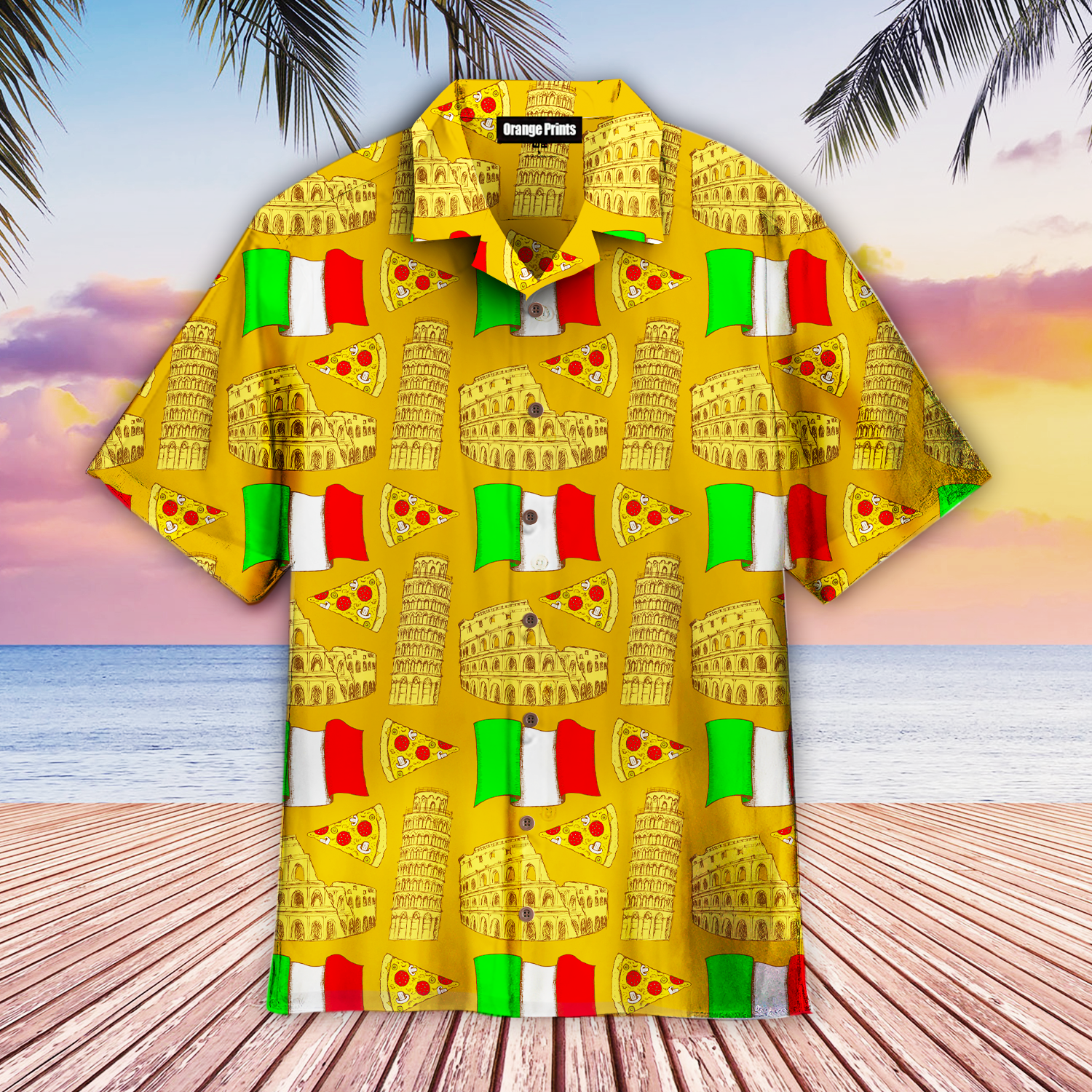 Italian Vintage Style Aloha Hawaii Shirts For Men Women Ha91140