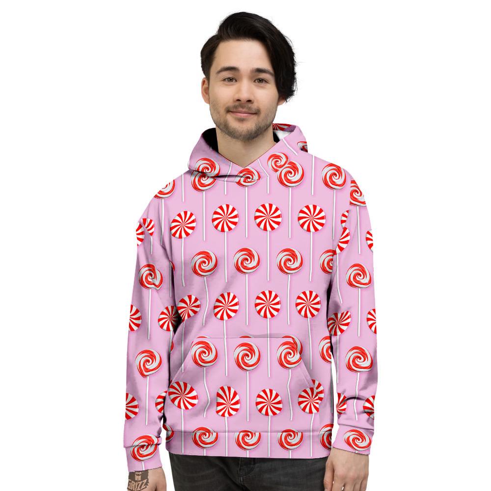 Lollipop Candy Red Print Pattern Men’S Hoodie