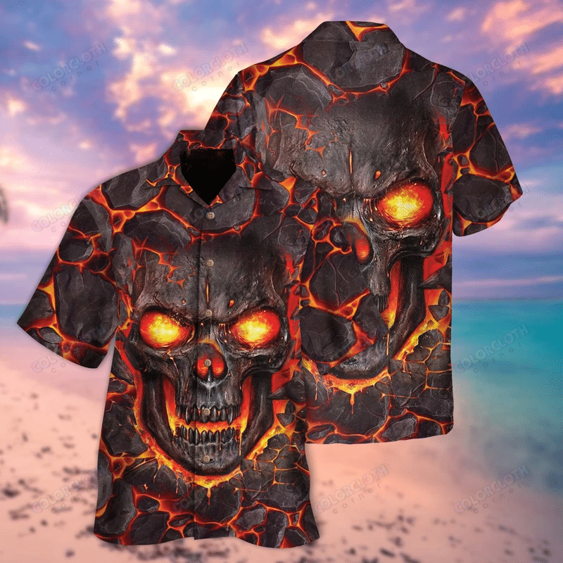 Lava Fire Skull Hawaii Shirt Ha40897