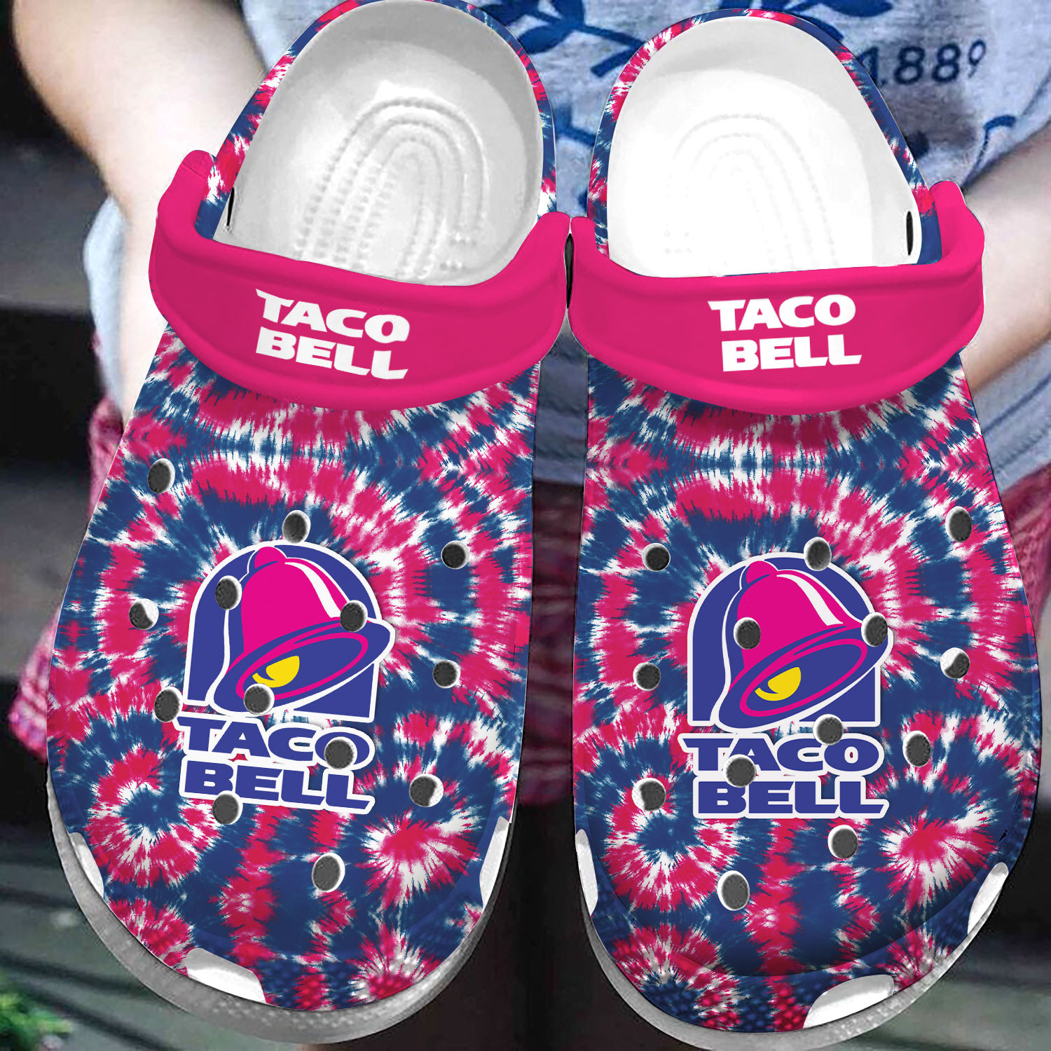 Tie Dye Taco Bell Sauce Clog Shoes #Dh