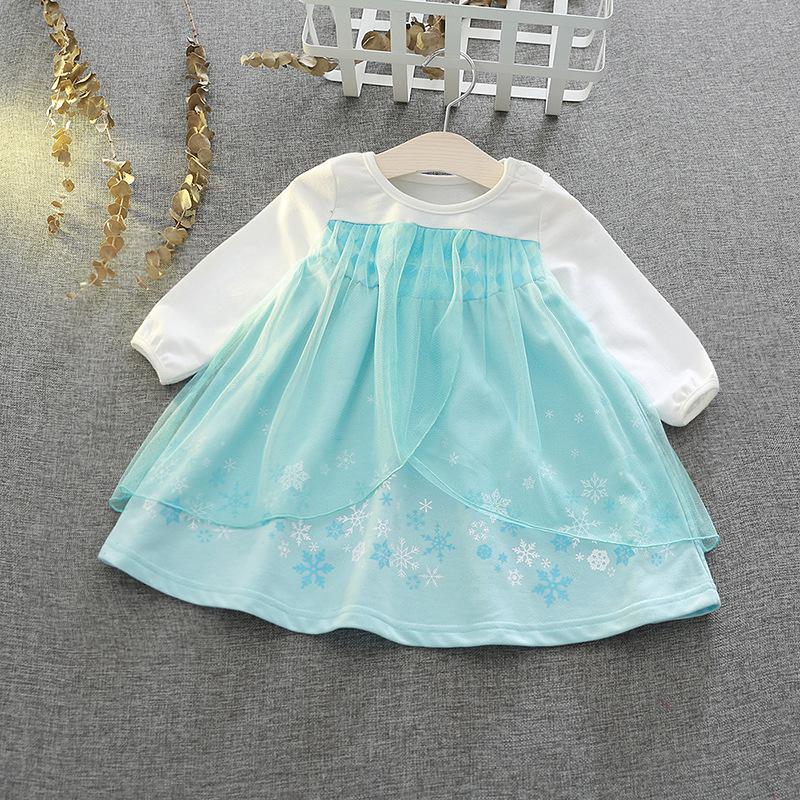 Baby Girls Snow Queen 2 Elsa Anna Sofia Ariel Casual Dress Kids Carnival Birthday Party Costume Children Elza Snow White Clothes alx