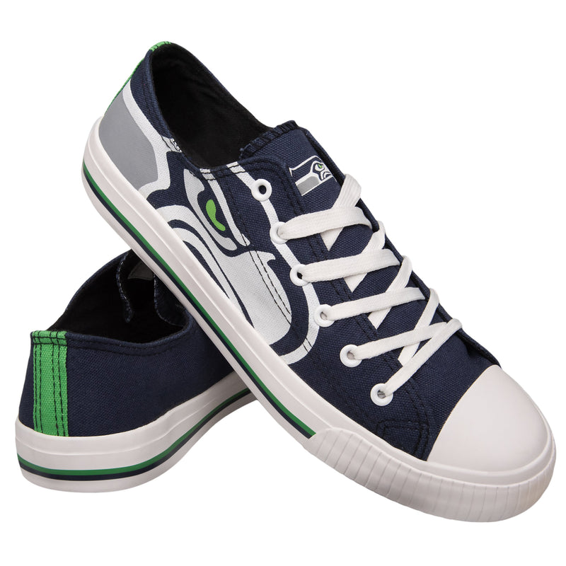 Seattle Seahawks NFL Mens Low Top Big Logo Canvas Shoes