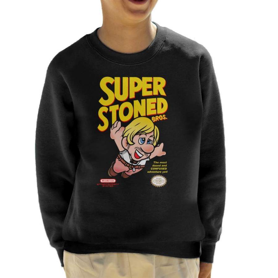 Super Stoned Bros Dazed And Confused Mario Kid’s Sweatshirt