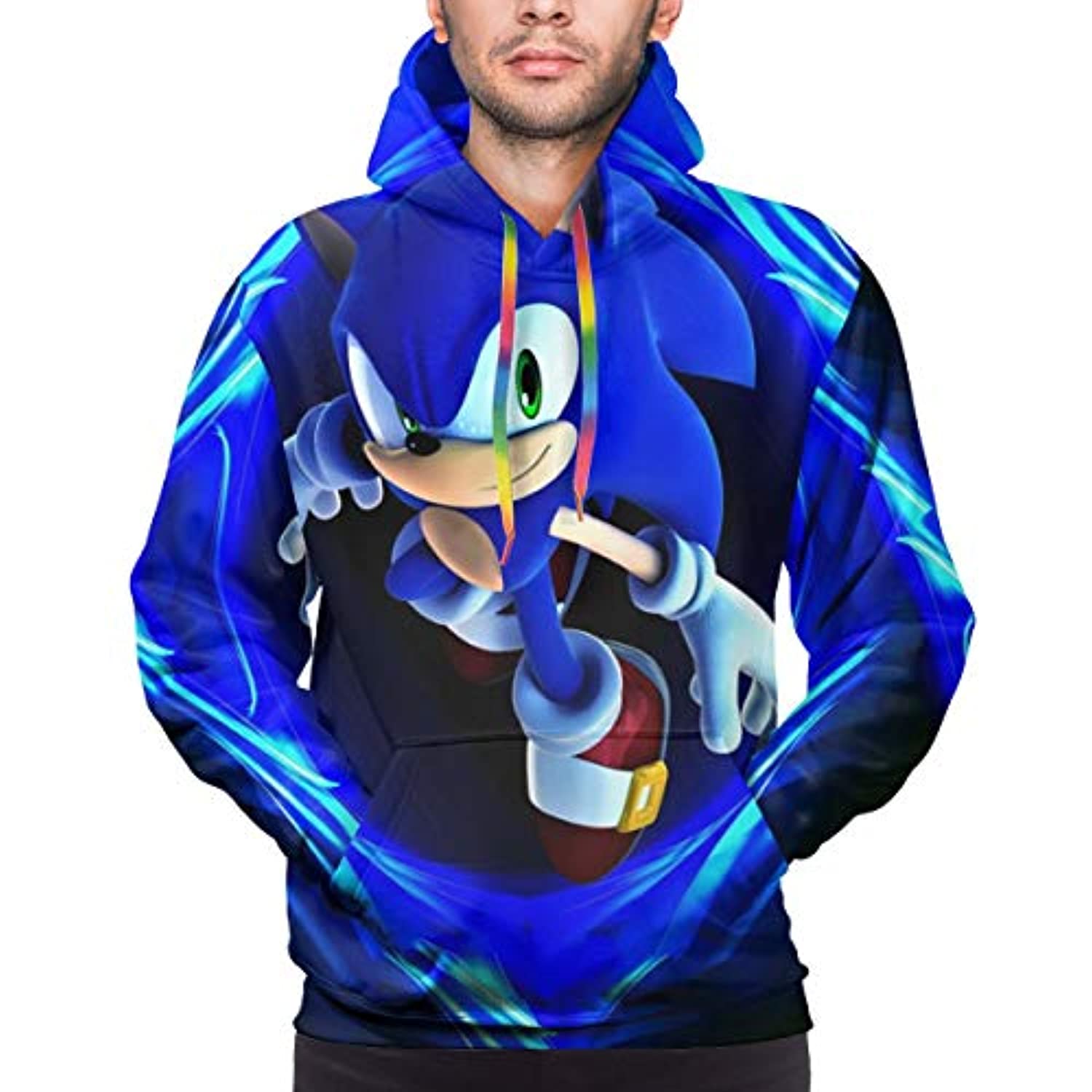 Cartoon Games Sonic Hoodie – Sonic the Hedgehog Dark Blue 3D Print Pullover Hooded Sweatshirt