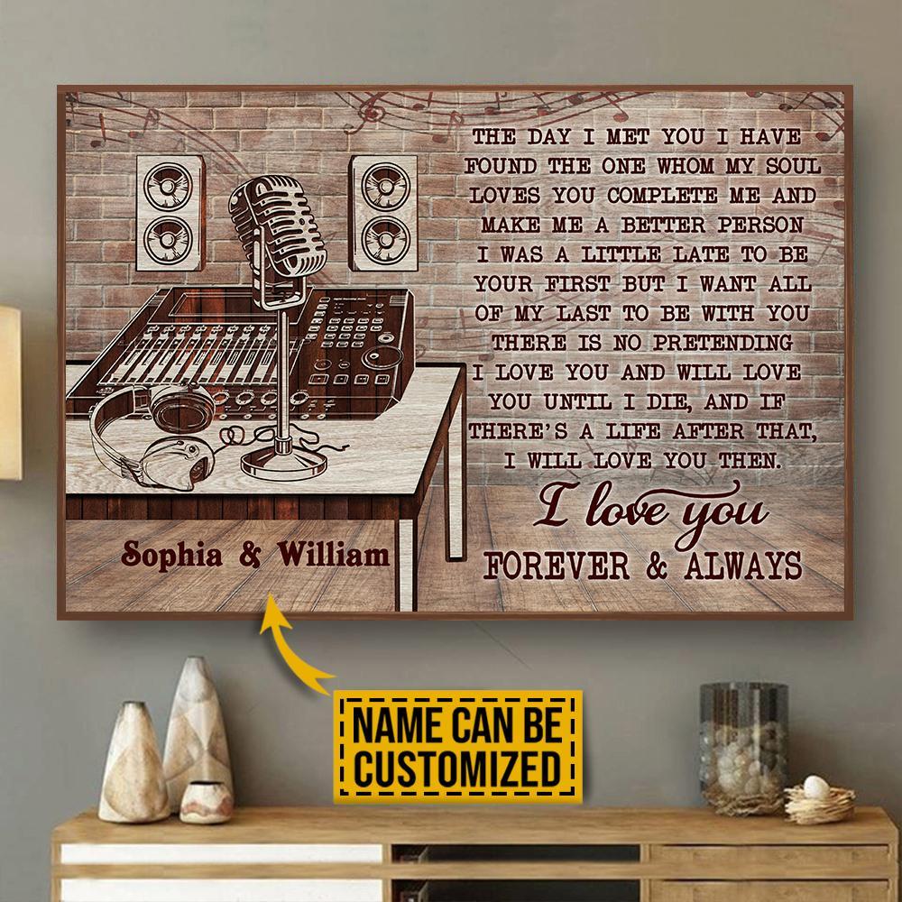 Aeticon Gifts Personalized Audio Mixing The Day I Met You Canvas Mom Dad Gift Home Decor