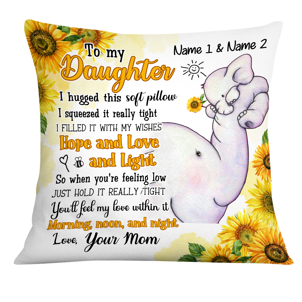 Personalized Elephant Daughter Granddaughter Pillow Jr171 26O24