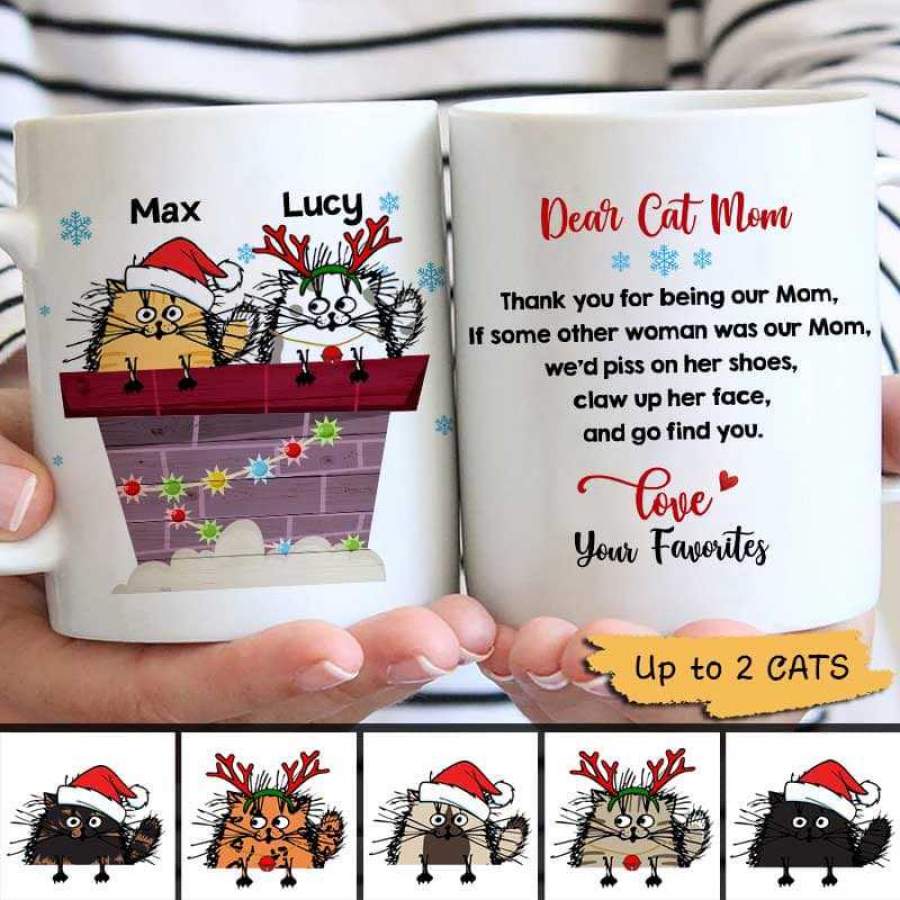 Thank You For Being My Mom Funny Cat Personalized Mug